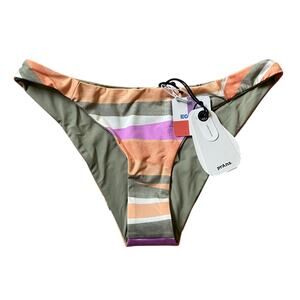 Prana Elina Reversible Swim Bottom Women's L Waves Itty Bitty Bikini Beach NWT